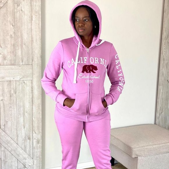 KaylaSim California Purple Zip Up Outfits for Women Sportswear TrackSuit Size L - Picture 1 of 5